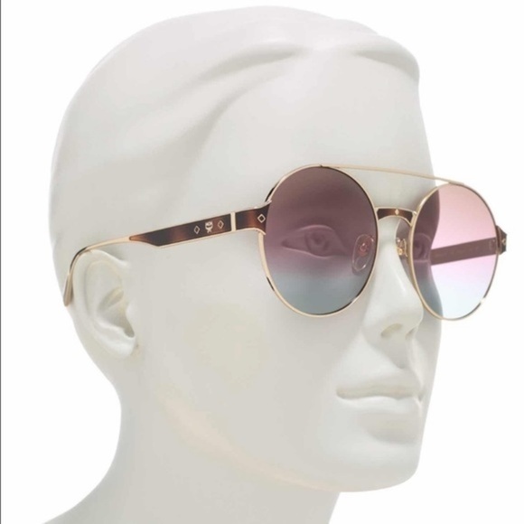 New MCM Round Aviator 58mm Pink Sunglasses main image 9